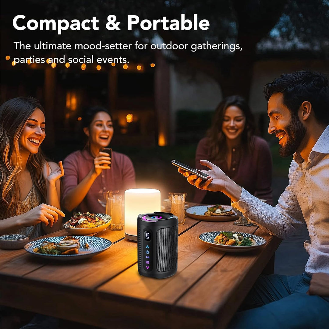 aowoka Bluetooth Lautsprecher mit Licht, 2026 Musikbox Tragbarer Box, Bluetooth 5.4, 30 St, Verbesse