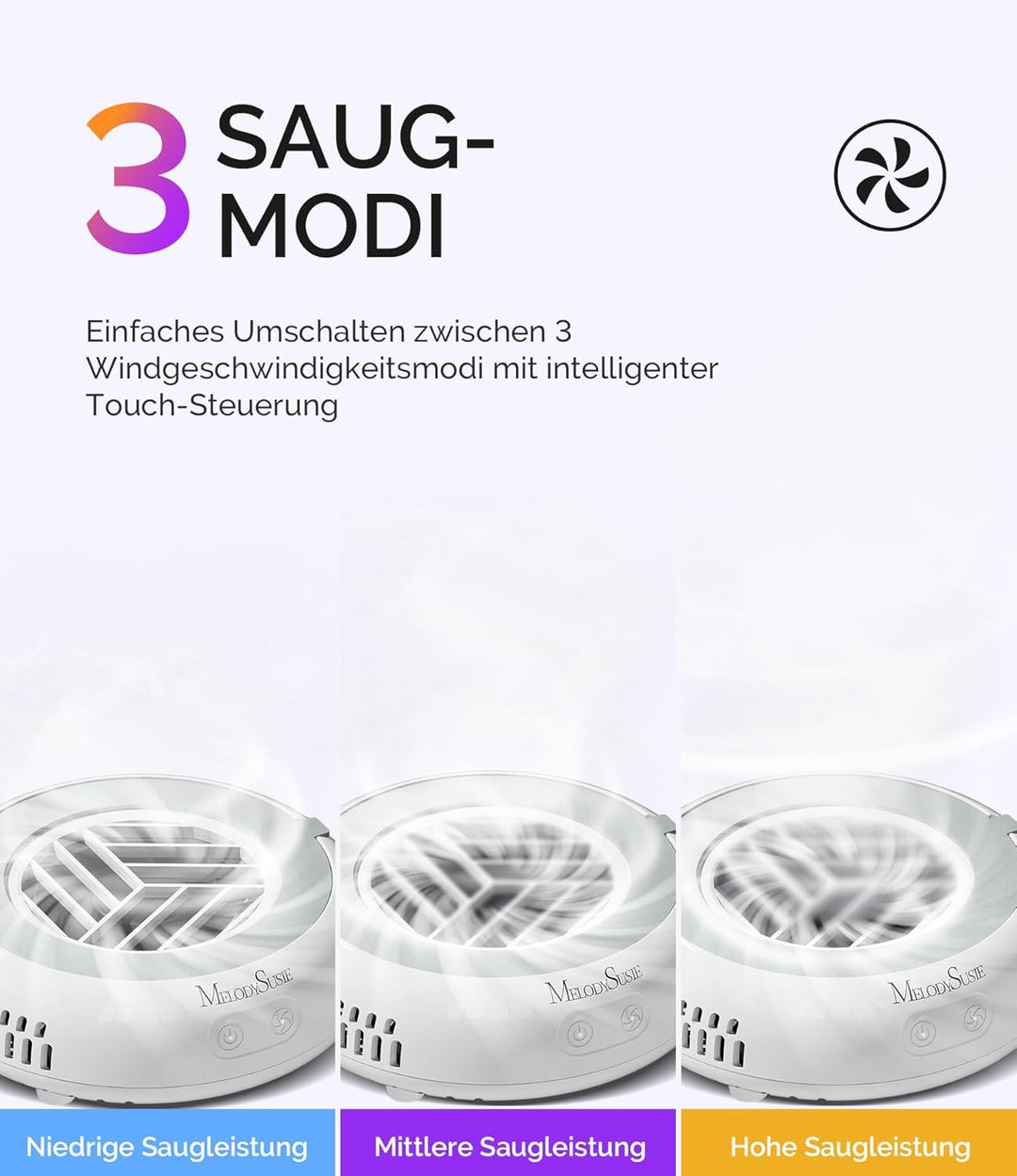 MelodySusie Pocket Professionele Nagelstaubsauger HProA – Mini Draagbare Staubabsaugung für nägel, 3