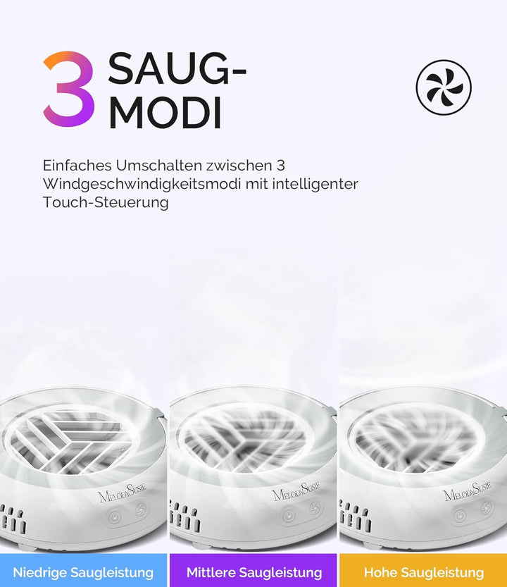 MelodySusie Pocket Professionele Nagelstaubsauger HProA – Mini Draagbare Staubabsaugung für nägel, 3
