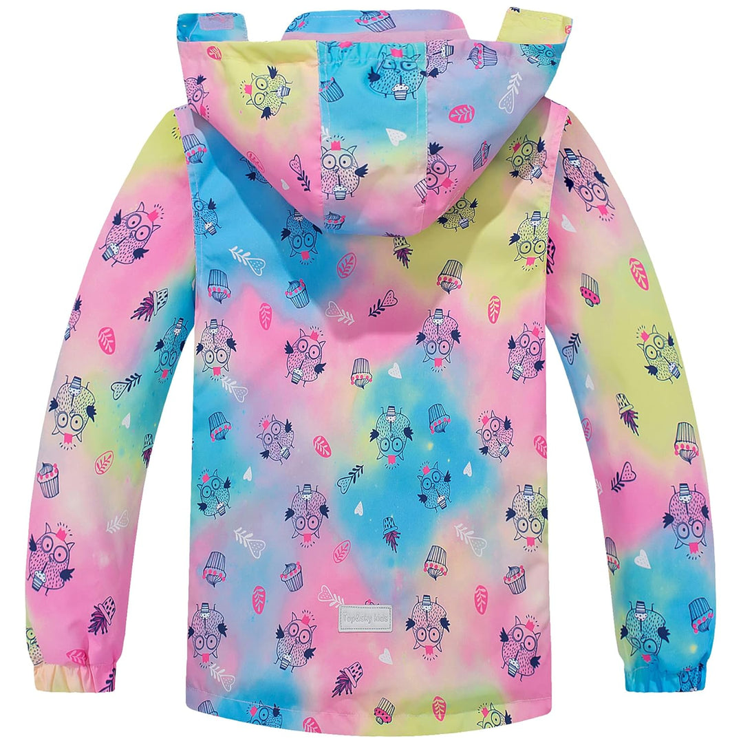 Mädchen Regenjacke - Regenmantel mit Kapuze Outdoor Wasserdichte Jacke Kinder Softshelljacke Übergan
