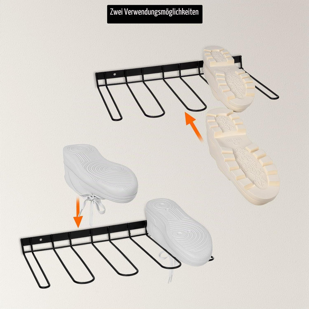 QWORK® 3 Stück Wand-Schuhregal – Metallständer für 6 Paar Schuhe – Platzsparender Schuh-Organizer fü