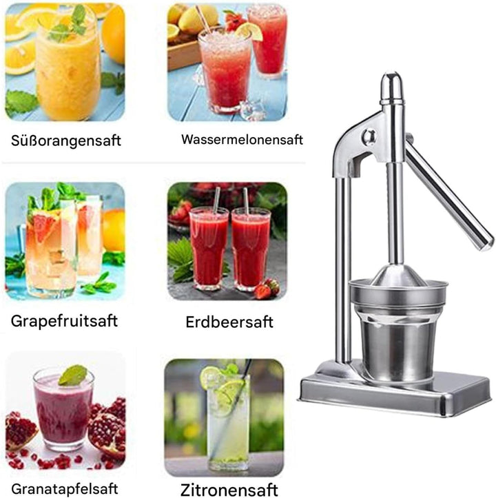 Cast Iron Juicer - Hand Juicer Squeezer, Extra-Large Commercial Grade Manual, Stainless Steel Commer
