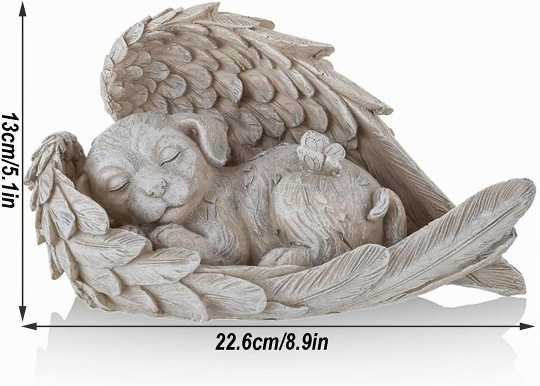 AOTOPYU Katze Hund Engel Haustier Denkmal Grab Marker Tribut Statue, Deko Haustier Gedenken Tier Gar