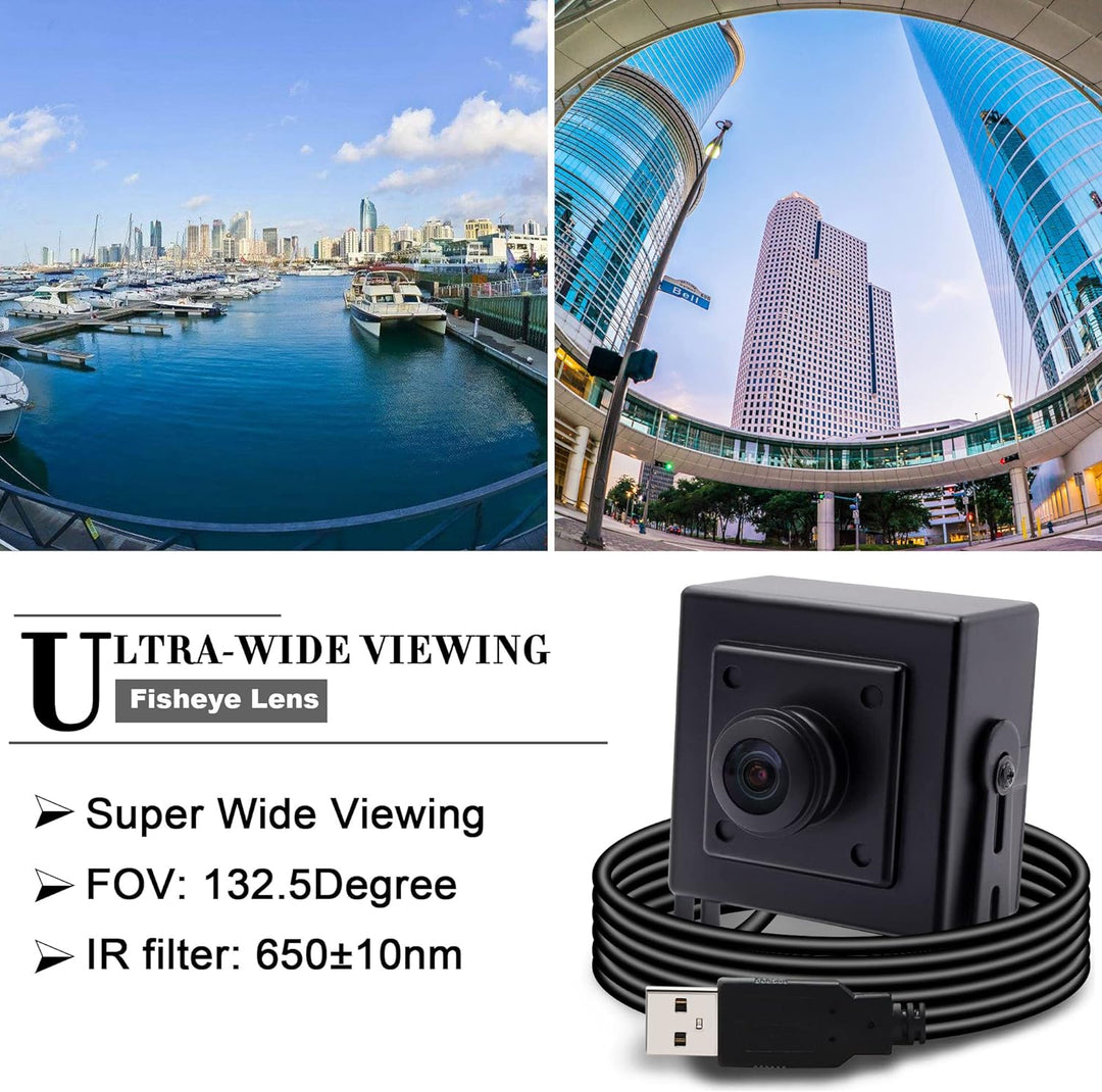 Svpro 8MP USB-Kamera Fisheye 180 Grad UltraweitwinkelWebcam, hochauflösende 3264x2448 USB-Kamera mit