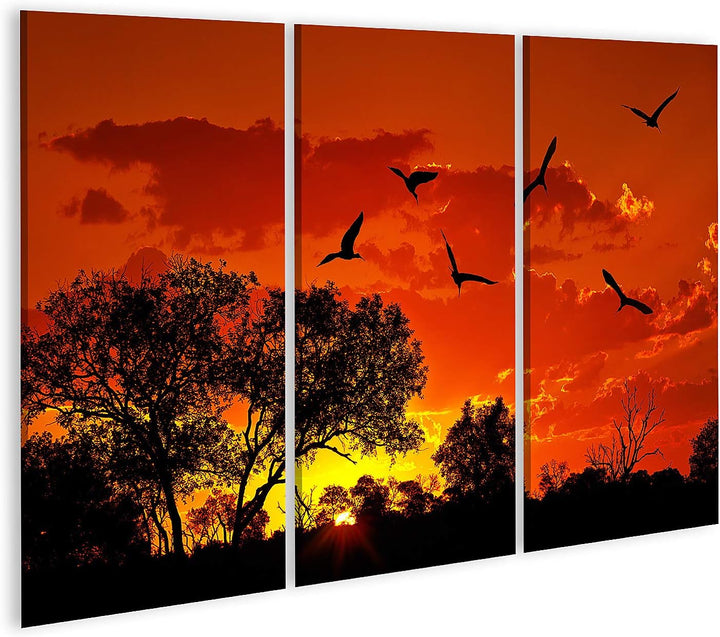 islandburner Bild auf Leinwand Landschaft Afrika Warmer Sonnenuntergang Bilder Wandbilder Poster Lei