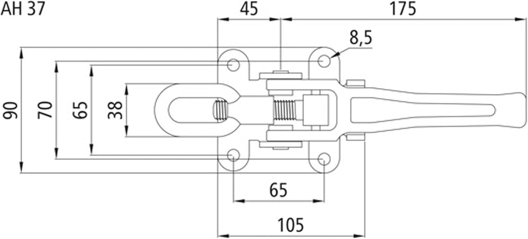 The Drive 2X Exzenterverschluss Set verstellbar 250–285 mm mit Gegenhalter | für Anhänger | Modell 6
