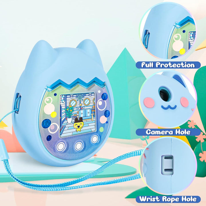 Silikon Hülle und Hartschalenkoffer kompatibel mit Tamagotchi Pix Virtuelles Haustierspielzeug, Schu