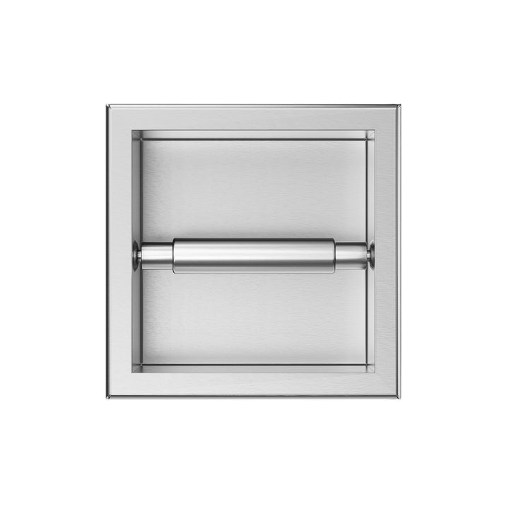 Balneo Toilettenpapierhalter aus Edelstahl, 17,3x17,3x8,6 cm, Einbaumontage, Papierspender Toiletten