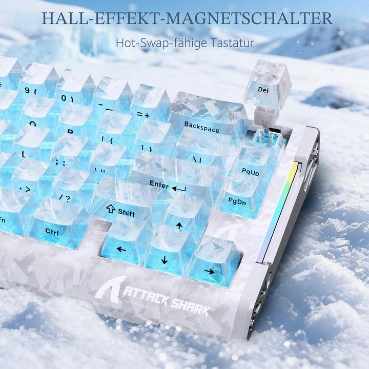 ATTACK SHARK R68 HE – kabelgebundene Gaming-Tastatur aus Carbonfaser mit Magnetanschluss, X11 Ultra