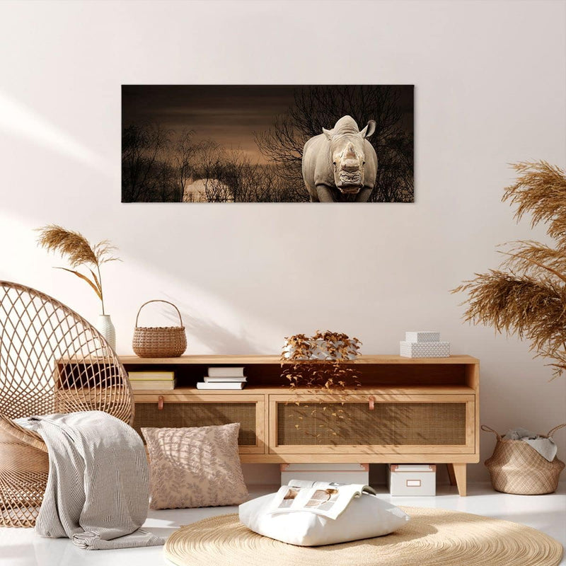 Wandbilder Dekoration Wohnzimmer Tier Nashörner Insekten Panorama Bilder auf Leinwand 120x50cm Leinw