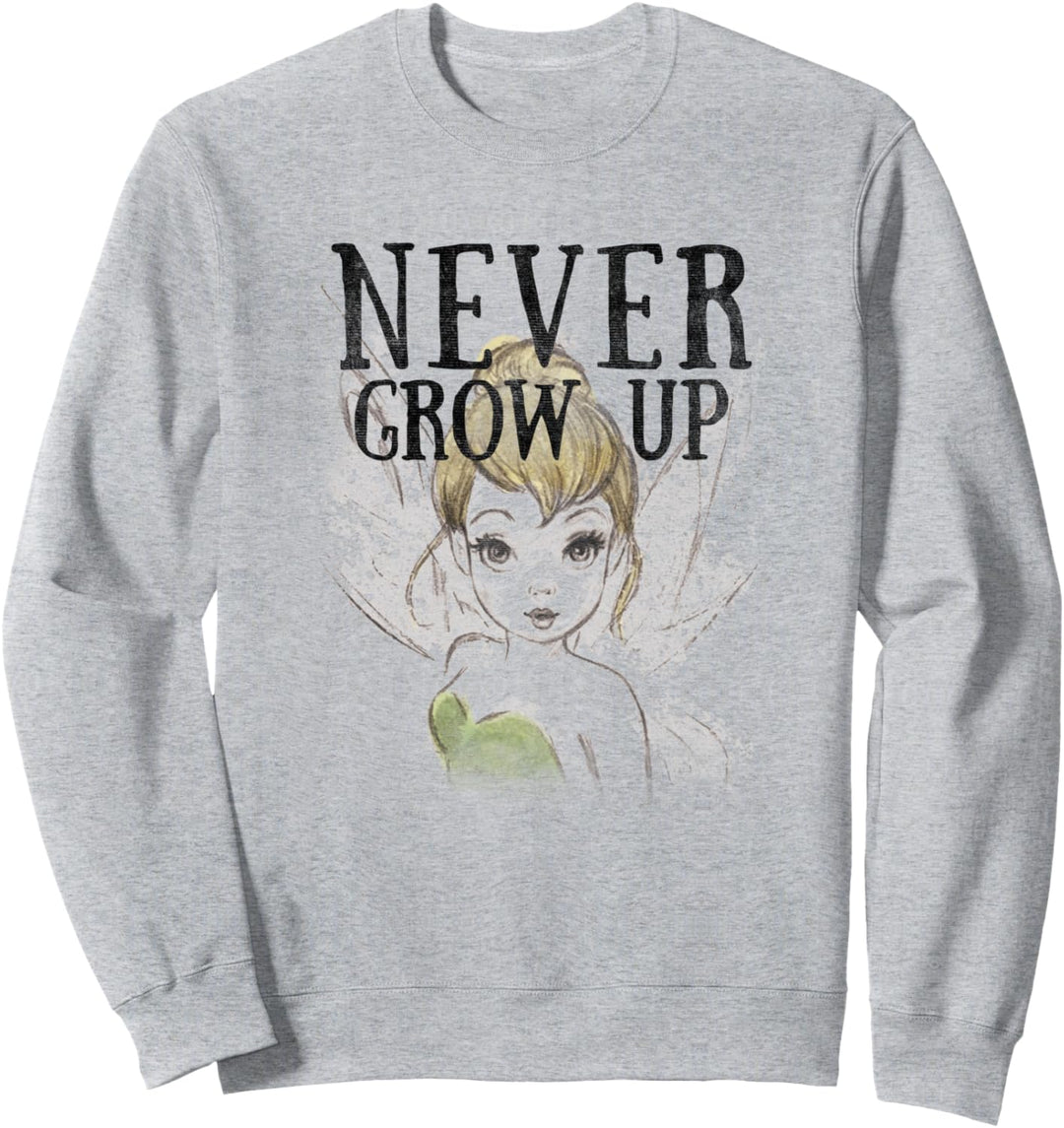 Disney Peter Pan Tinkerbell Sketch Never Grow Up Sweatshirt