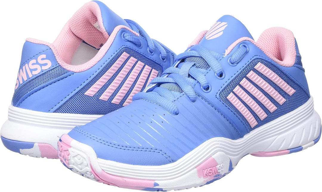 K-Swiss Mädchen Court Express Omni Tennisschuh 31 EU Silver Lake Blue White Orchid Pink, 31 EU Silve