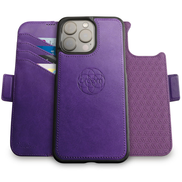 Dreem Fibonacci kompatibel mit iPhone 15 Pro Max Brieftaschen-Etui / 2-in-1 stossfestes Etui und abn