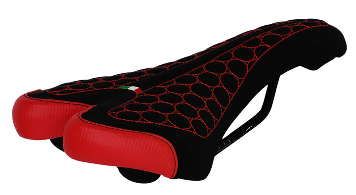Selle Montegrappa FatBike Sattel Fahrradsattel MTB Trekking Unisex SM 4010 in 6 Farben Svart röd, Sv