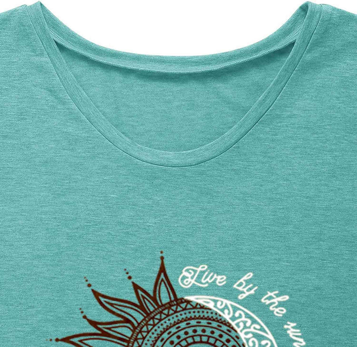Teesho Tshirt Damen Oberteile Elegant Kurzarm Crop Tops Casual Longshirt Cap hülse Tunika Sommer Tan