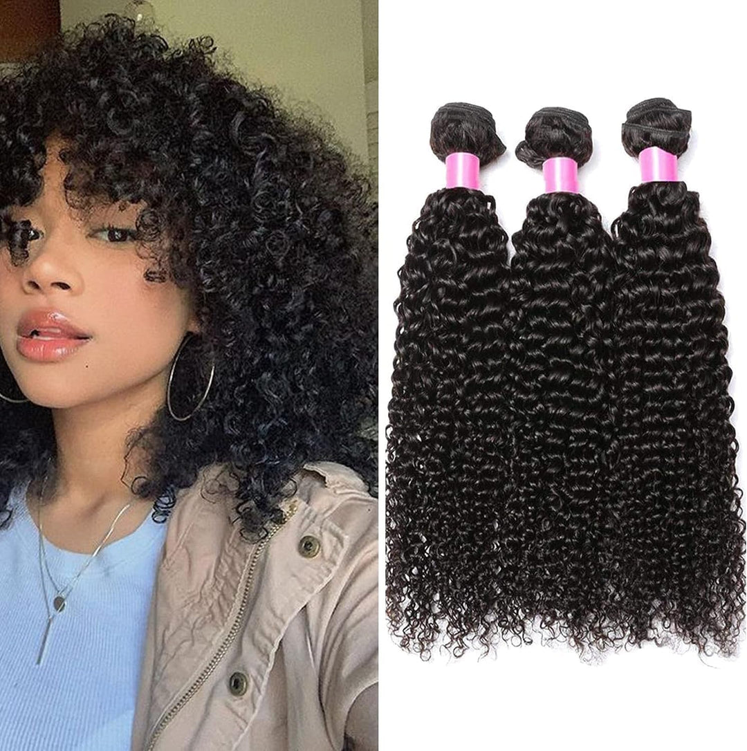 Curly Weave Bundles Human Hair, 28 28 28 Inch Curly 3 Bundles Human Hair, Unprocessed Brazilian Kink