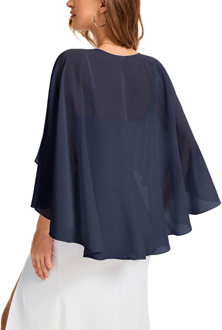 Bbonlinedress Chiffon Capes Damen Sommer Weiche Capelets leichte Tücher Wraps für Abendkleider Schal