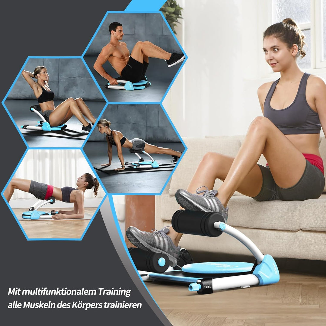 Wonder Core Smart Waist Twist Bauchmuskel-Roller Ab Roller Assist-Funktion Sit-up-Bank Bauchmuskel-T