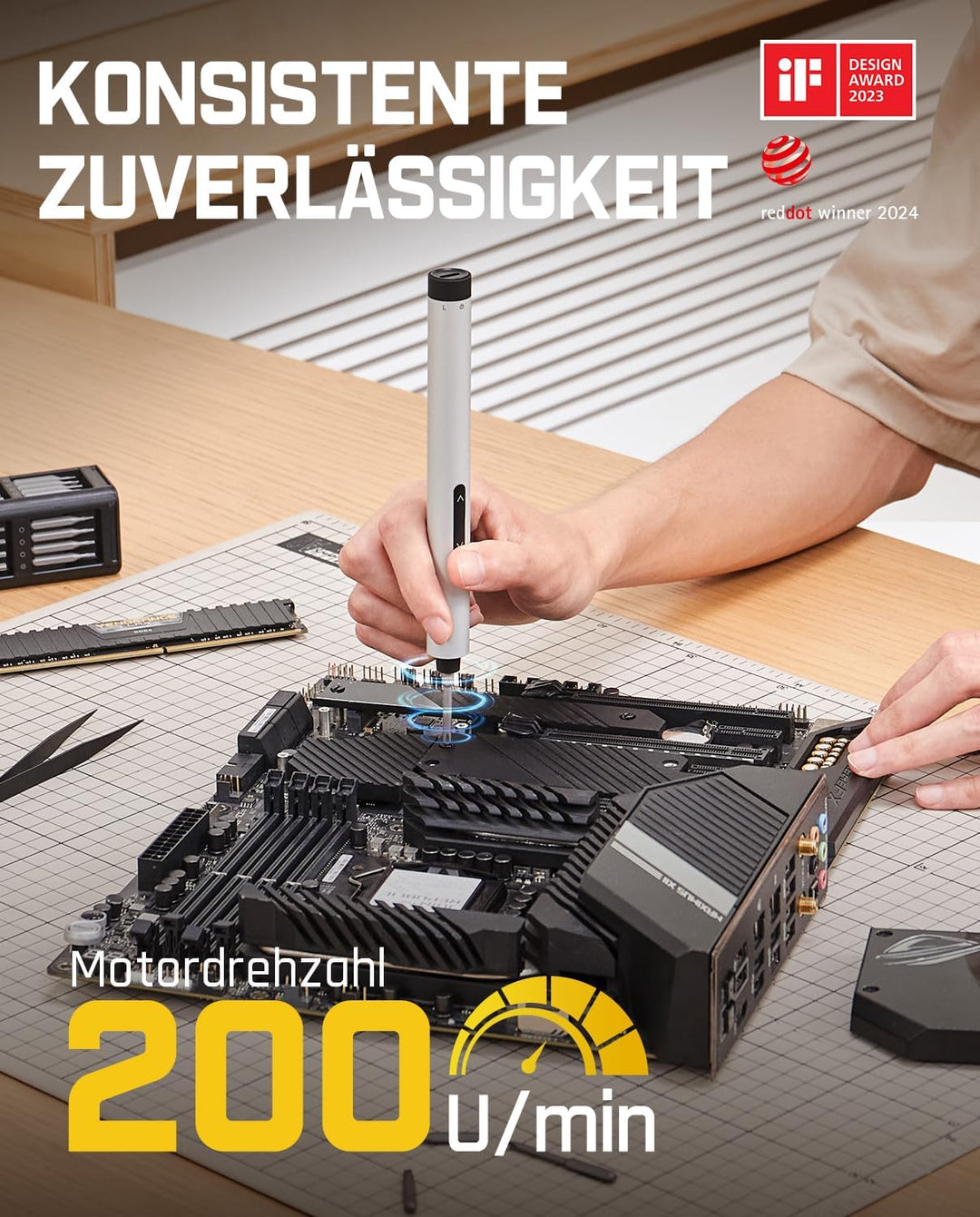 Fanttik E1 MAX Akkuschrauber，50 in 1 Magnetische Präzisions- Kit, 2 Gänge Drehmoment Elektro Schraub