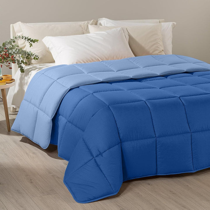 Caleffi - Moderne Steppdecke für französisches Bett und Halbblau Regina Kornblumenblau, Regina Kornb