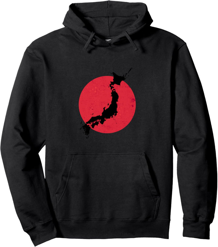 Japan Flagge Japan Silhouette Rote Sonne Pullover Hoodie