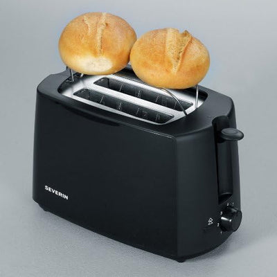 SEVERIN Wasserkocher, 1,5 L, ca. 2.200 W, WK 3498, Schwarz & 2287-000 Automatik-Toaster, Inkl. Brötc