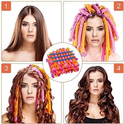 40 Stück - Lockenwickler Curler über Nacht für Damen und Frauen von Zuhause ohne Hitze (Lila/Pink) i