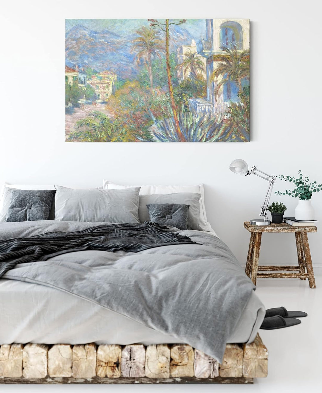 Claude Monet - Villen in Bordighera Impressionismus als Leinwandbild / Grösse: 100x70 cm / Wandbild