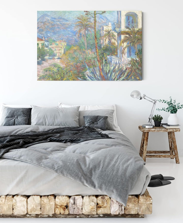 Claude Monet - Villen in Bordighera Impressionismus als Leinwandbild / Grösse: 100x70 cm / Wandbild