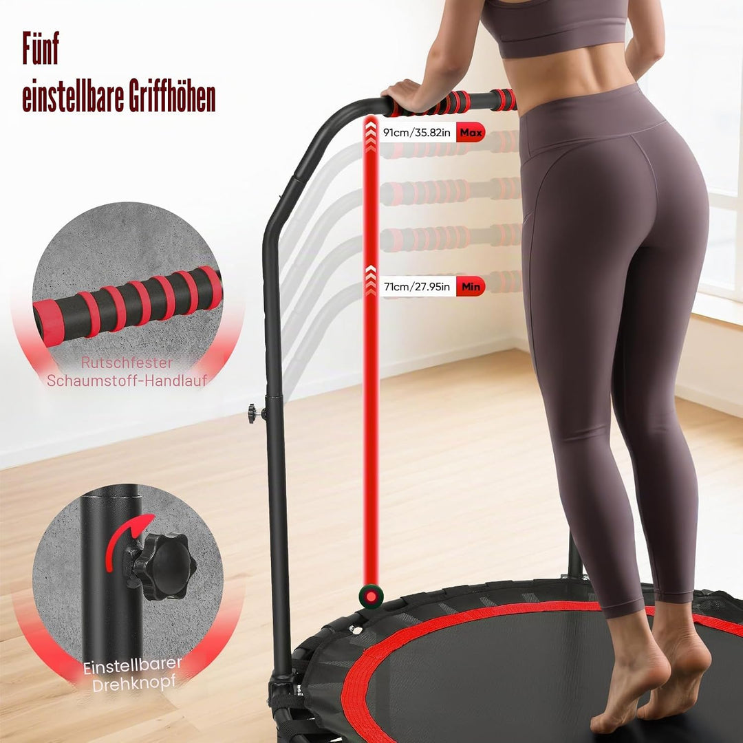 Fitness-Trampolin, tragbares 101 cm/39,76 Zoll faltbares Rebound-Trampolin,leises Design,Tragkraft 2