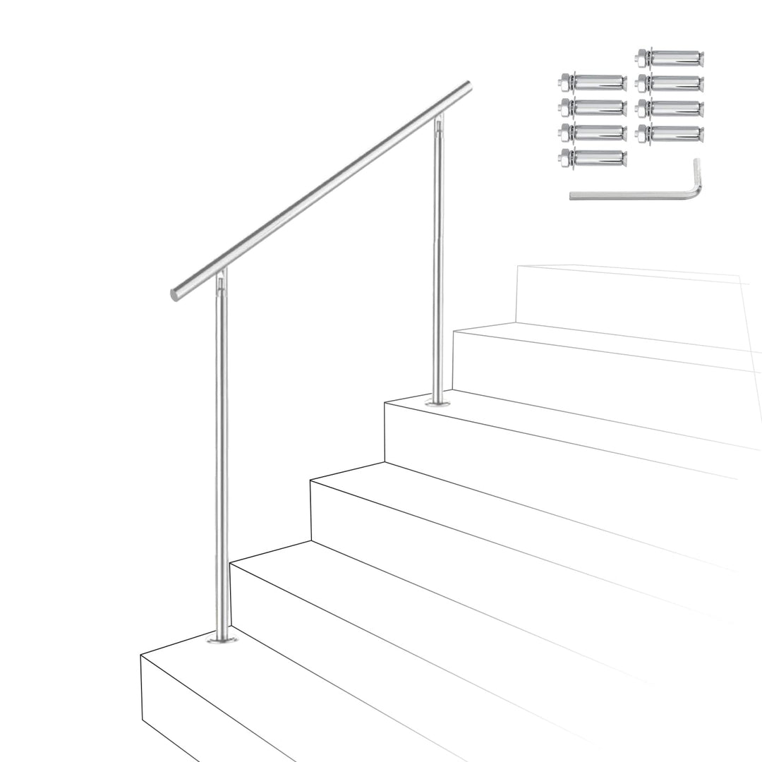 Izrielar 100cm Treppengeländer Edelstahl mit ohne Querstreben, Handlauf Winkelverstellbar, Geländer