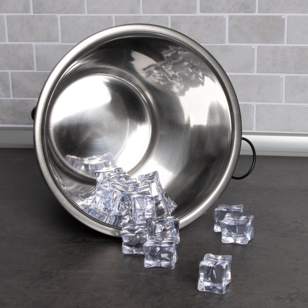 COM-FOUR® 2x Sektkühler mit Henkeln - elegantes, glattes schwarzes Design - ideal zum Kühlen von Sek
