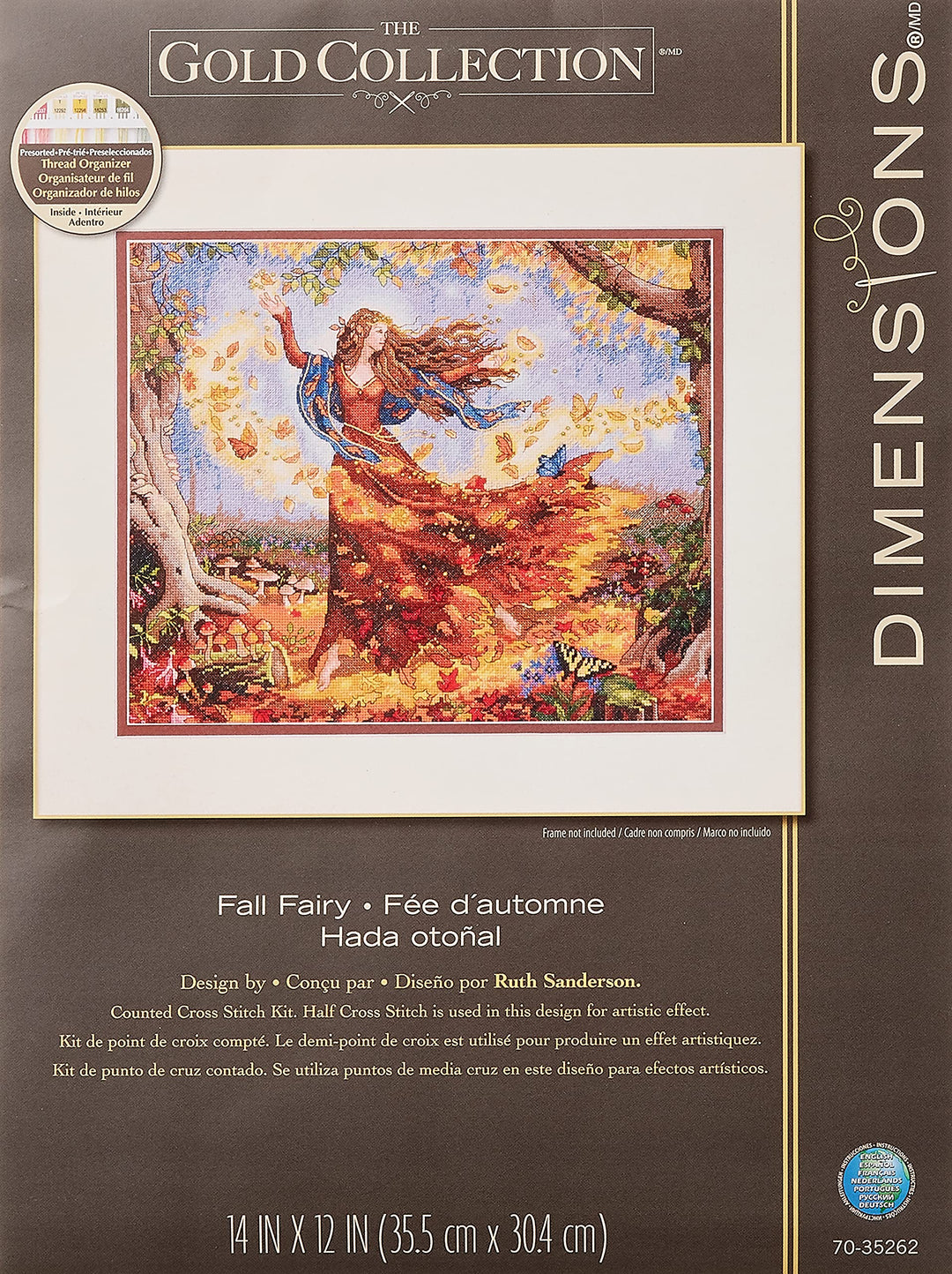 Dimensions Gezählter Kreuzstick Set, Fall Fairy, Gold Herbst Fee, Herbst Fee