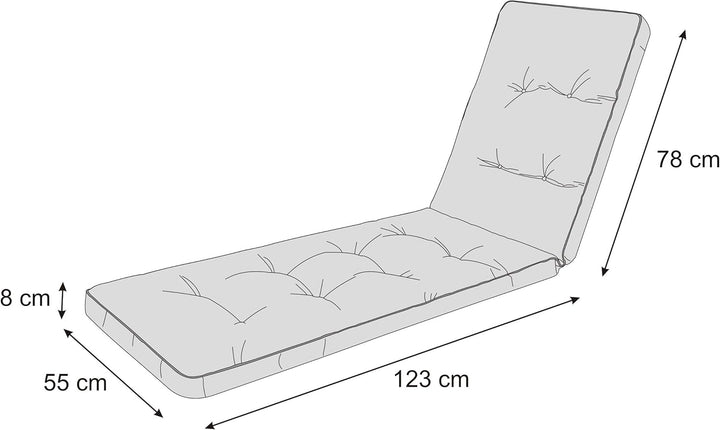 Liegenauflage, Auflage für Gartenliege 200 x 55 x 8 cm, Auflagen für Deckchair, Polsterauflage für S
