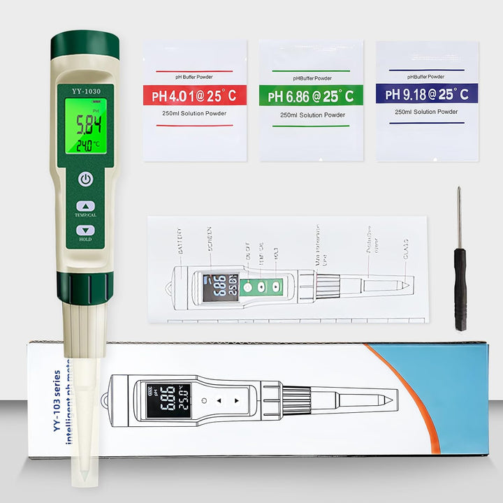 pH Messgerät für die Herstellung von Fermentierten Lebensmitteln Test pH, °C/°F, IP67 und Hintergrun