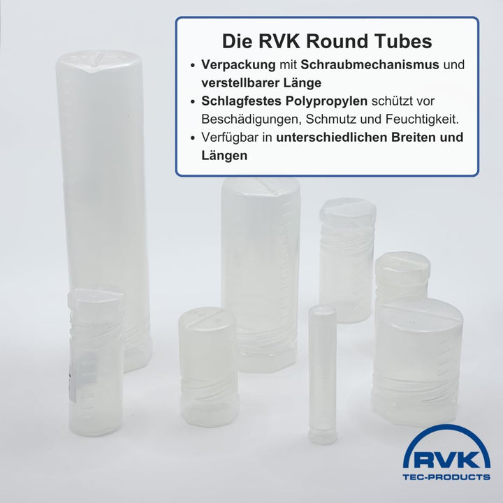 9 Stück 55x120-200 mm Dreh Pack Verpackung für Werkzeuge, Verpackungshülse Rund