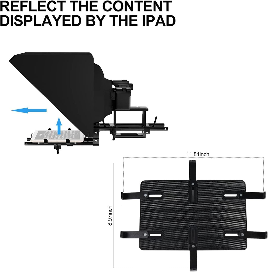 GVM Teleprompter für Tablet DSLR Kamera Smartphone, Tragbares 18'' Teleprompter Kit mit Fernbedienun