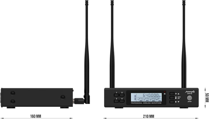 Audibax AWM 402 Micrófono Inalámbrico Lavalier de 4 Canales UHF