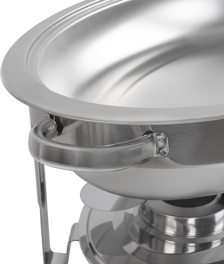 Mahlzeit Edelstahl Chafing Dish oval 5 Liter | Speisenwärmer rund, Wärmebehälter, Warmhaltebehälter