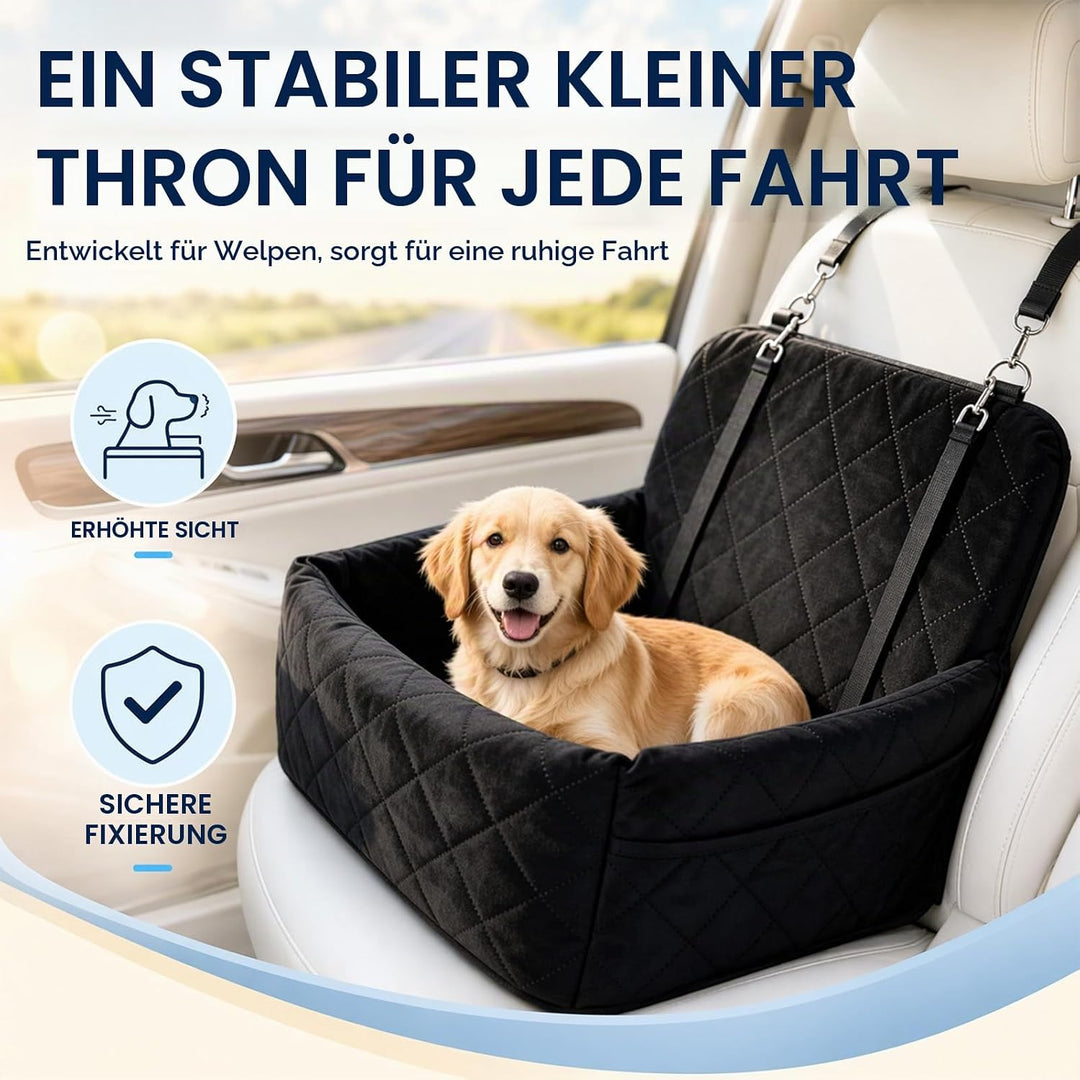 Hunde Autositz, Hundesitz Auto Rückbank, Hundesitz Auto mit Dickem Memory-Schaum, Sicherer Hundesitz