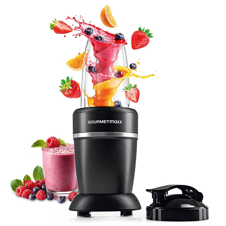 GOURMETmaxx Mixer & Smoothie Maker 4-tlg. | Standmixer elektrisch für den Vitaminkick to go | Nutrit