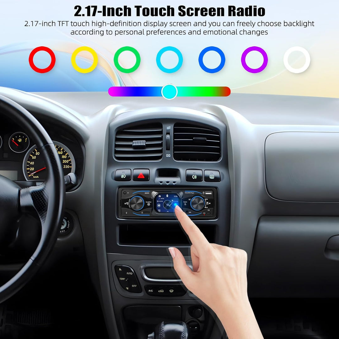 CAMECHO 1 Din 2.17 Zoll Smart Touch HD Bildschirm Auto Autoradio Bluetooth Handsfree Digital Media P