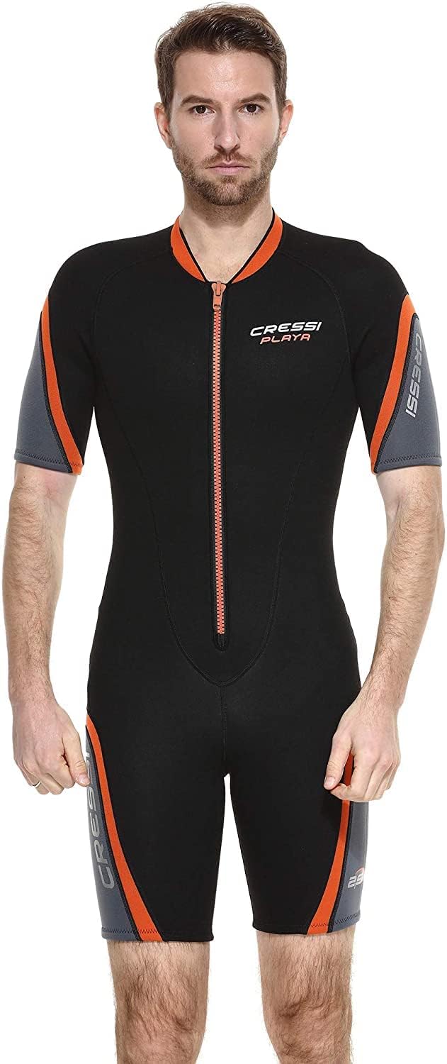 Cressi Men's Playa Man 2.5mm Stretch Neoprene Shorty Wetsuits M Schwarz/Grau, M Schwarz/Grau