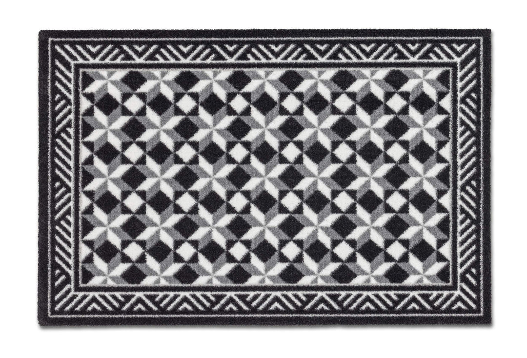 Astra rutschfeste Sauberlaufmatte innen - Fliesen grau 66 x 110 cm - Wohnraum Fussmatte Design - Ext