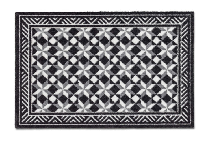 Astra rutschfeste Sauberlaufmatte innen - Fliesen grau 66 x 110 cm - Wohnraum Fussmatte Design - Ext