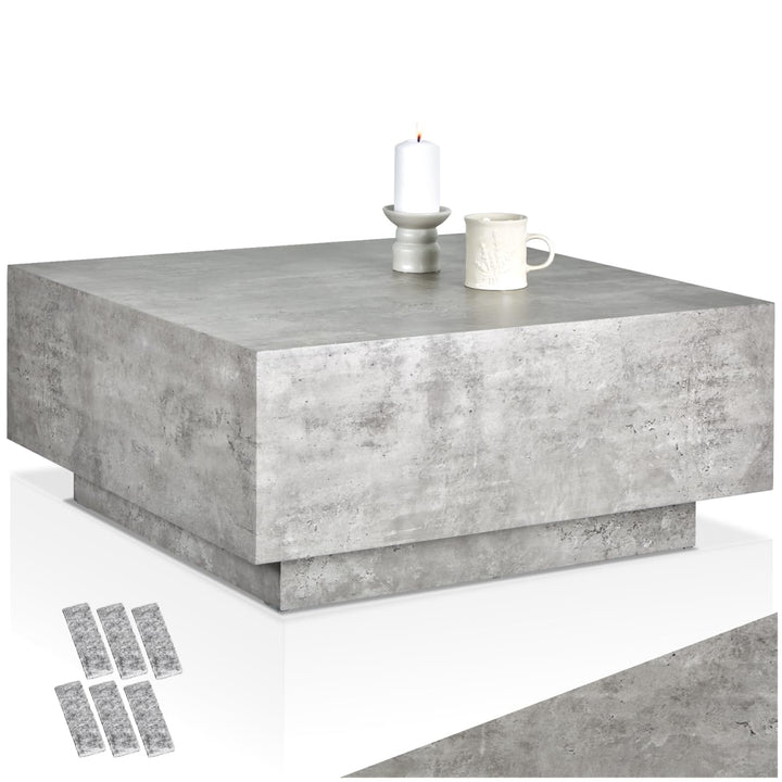 tectake® Couch Tisch, Room Decor in Beton Optik, Tisch Wohnzimmer, moderner Couchtisch, Beistelltisc