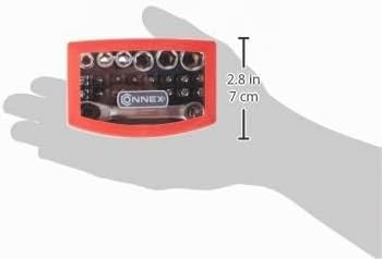 Connex Bit- und Steckschlüssel-Satz 25-teilig - Stabile Kunststoffbox - 1/4 Zoll - Inklusive Mini-Kn