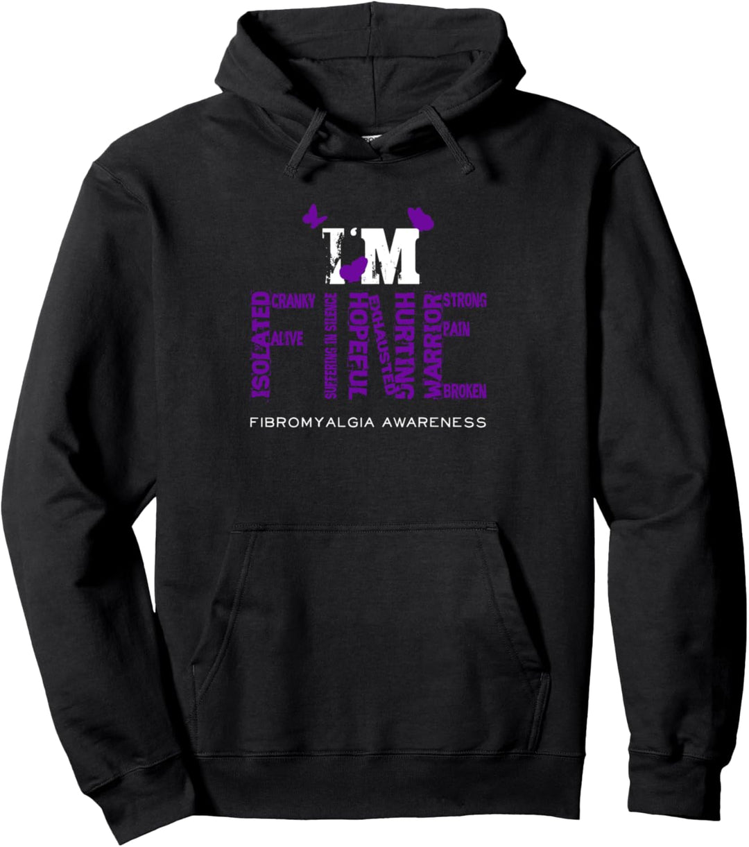 Geschenkband mit Aufschrift "I'm Fine Fibromyalgia Warrior Fibro Awareness", Violett Pullover Hoodie