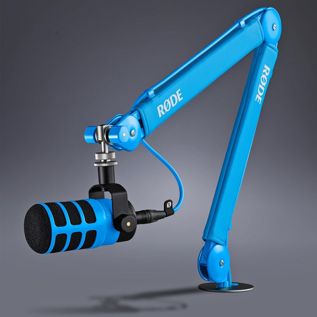 Rode PSA1+ Plus Tisch-Mikrofonarm Gelenkarm Blau mit keepdrum Mikrofasertuch PSA1+ Plus mit Mikrofas