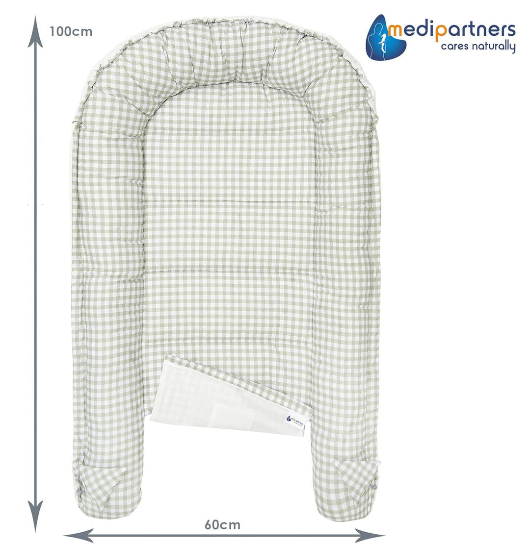 Medi Partners Babynest Nestchen Baby Set für Neugeborene - 100x60x15 Kuschelnest 5 teilig tragbar Ne